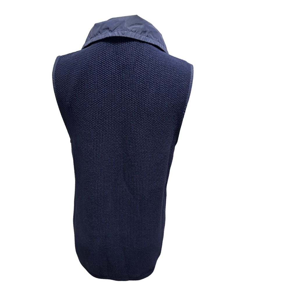 Weekends by Chicos Navy Blue Knit Full Zip Vest Cotton Blend Size 0 XS US 4 - Picture 5 of 9